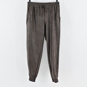 MAISON D AMELIE Pants Womens Sz S Brown Faux Leather High Rise Drawstring Jogger